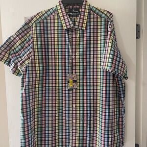 Hart Schaffner Marx Colorful Plaid Button Down Shirt